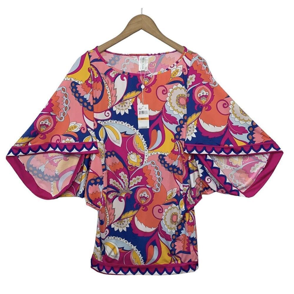 Trina Turk Psychedelic Cover Up Tunic Top Swim Dress Womens Size S NWT $152